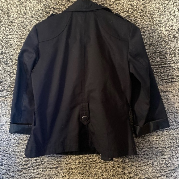 HM Women’s Navy Blue Cropped Double Breasted Blazer/Coat Size 40 - Picture 9 of 9